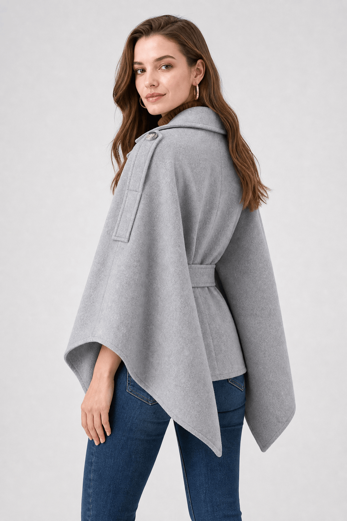Cape Femme Manteau en Laine