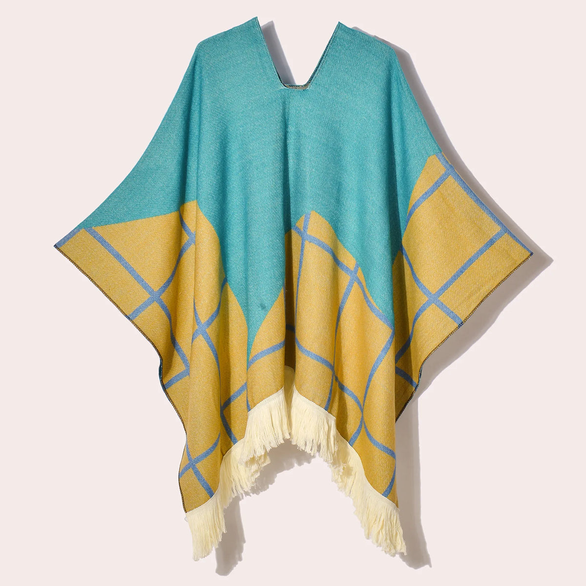 Poncho Noir à Franges