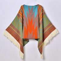 Poncho Noir à Franges