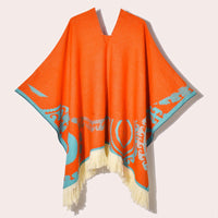 Poncho Noir à Franges