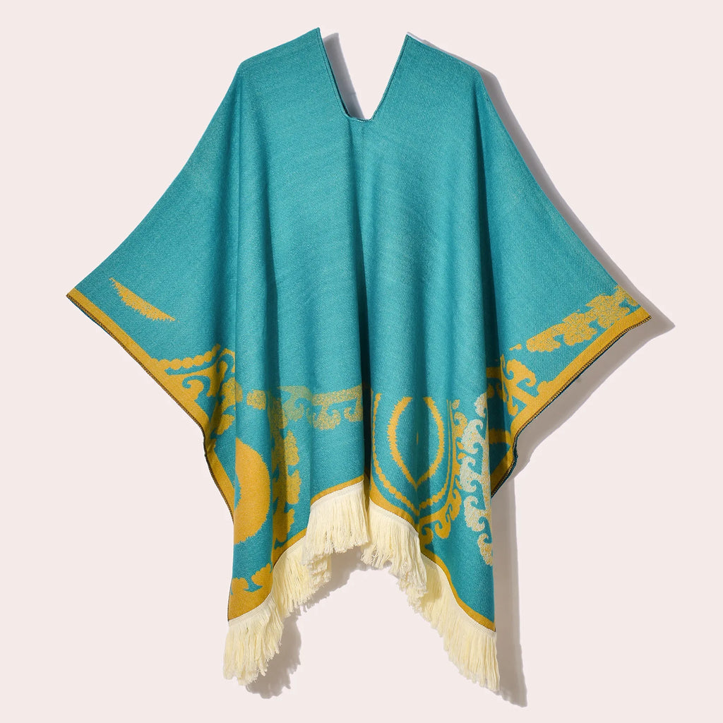 Poncho Noir à Franges