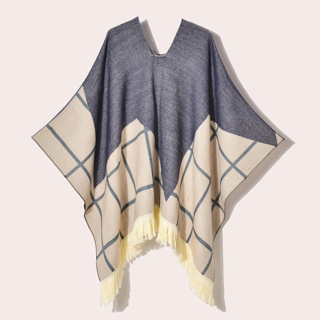 Poncho Noir à Franges