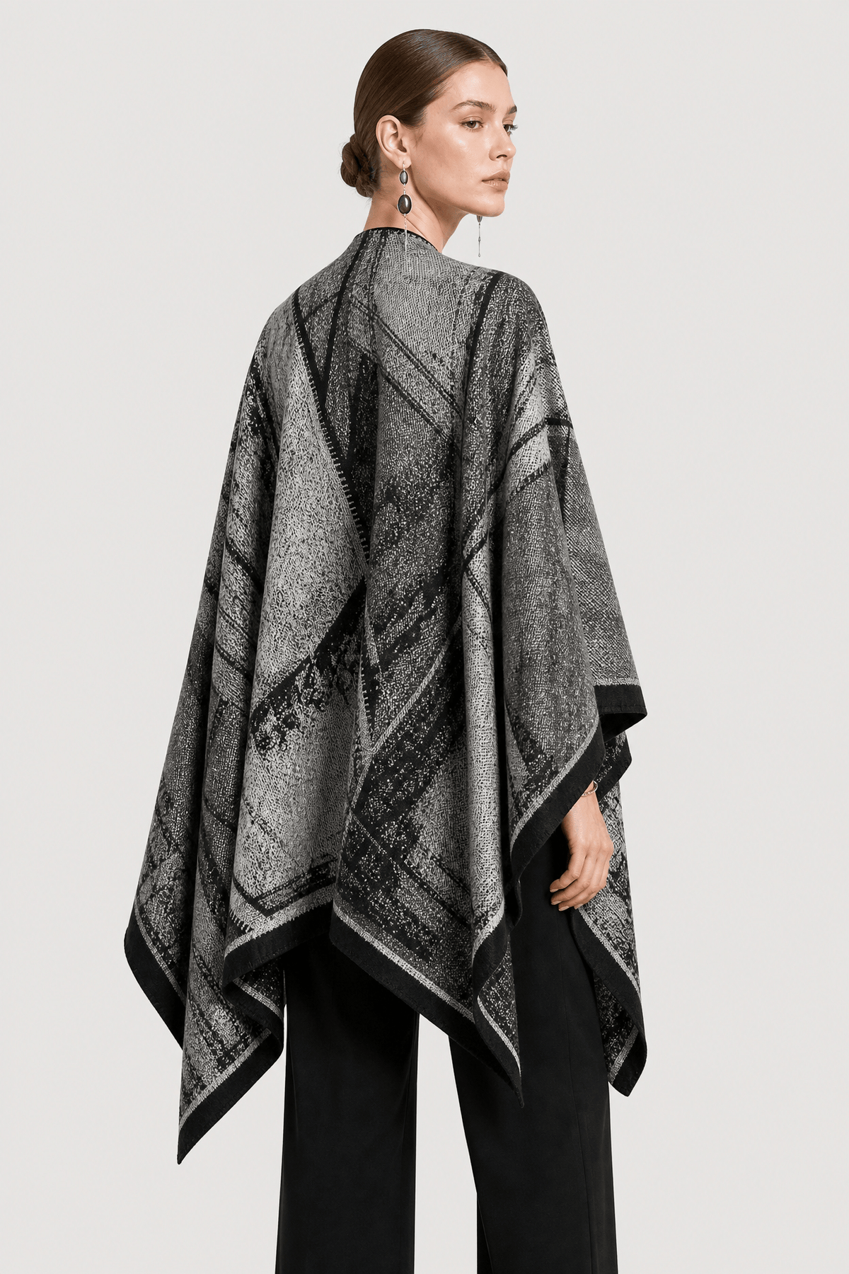 Cape Châle Femme Gris