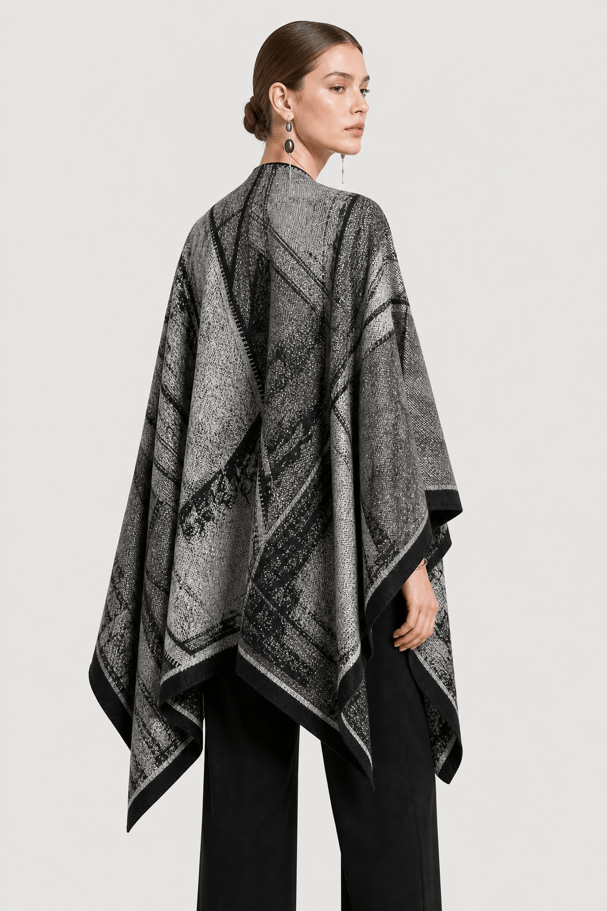 Cape Châle Femme Gris