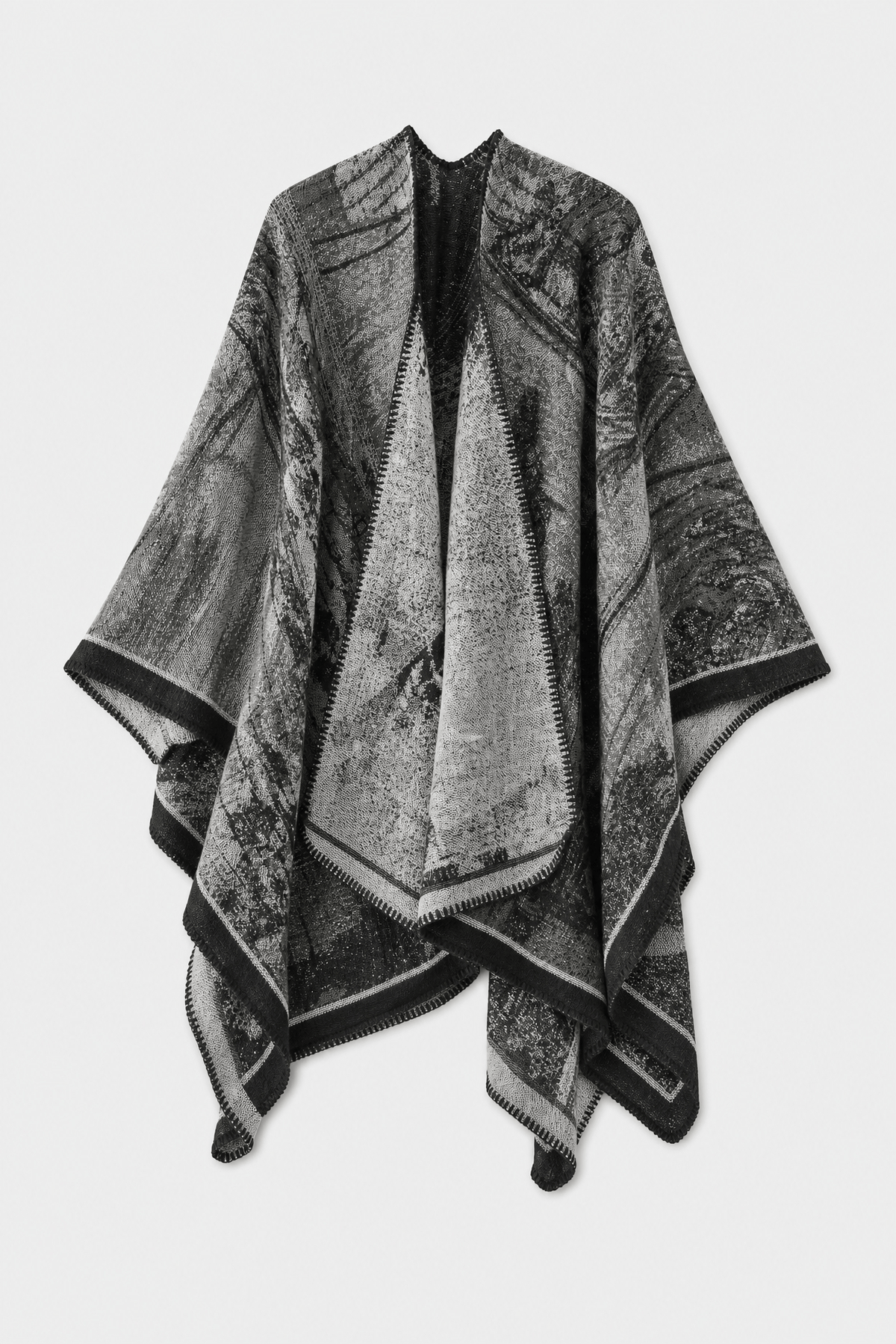 Cape Châle Femme Gris