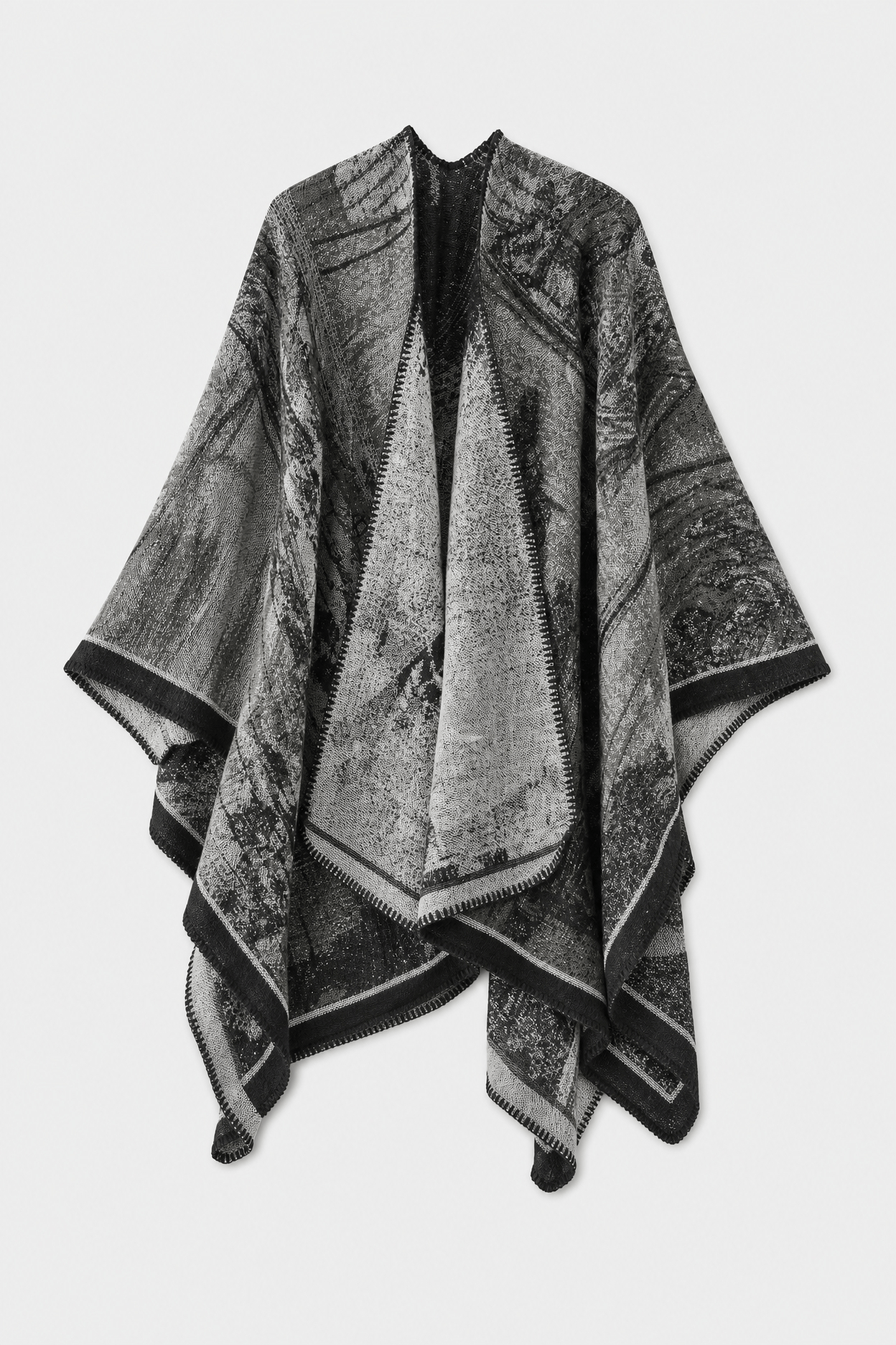 Cape Châle Femme Gris