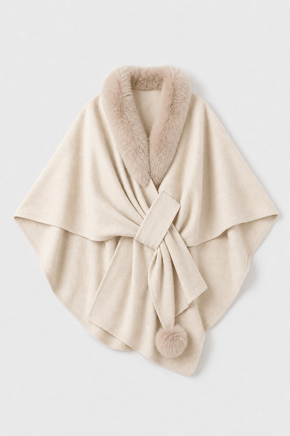 Cape Femme avec Col Fourrure