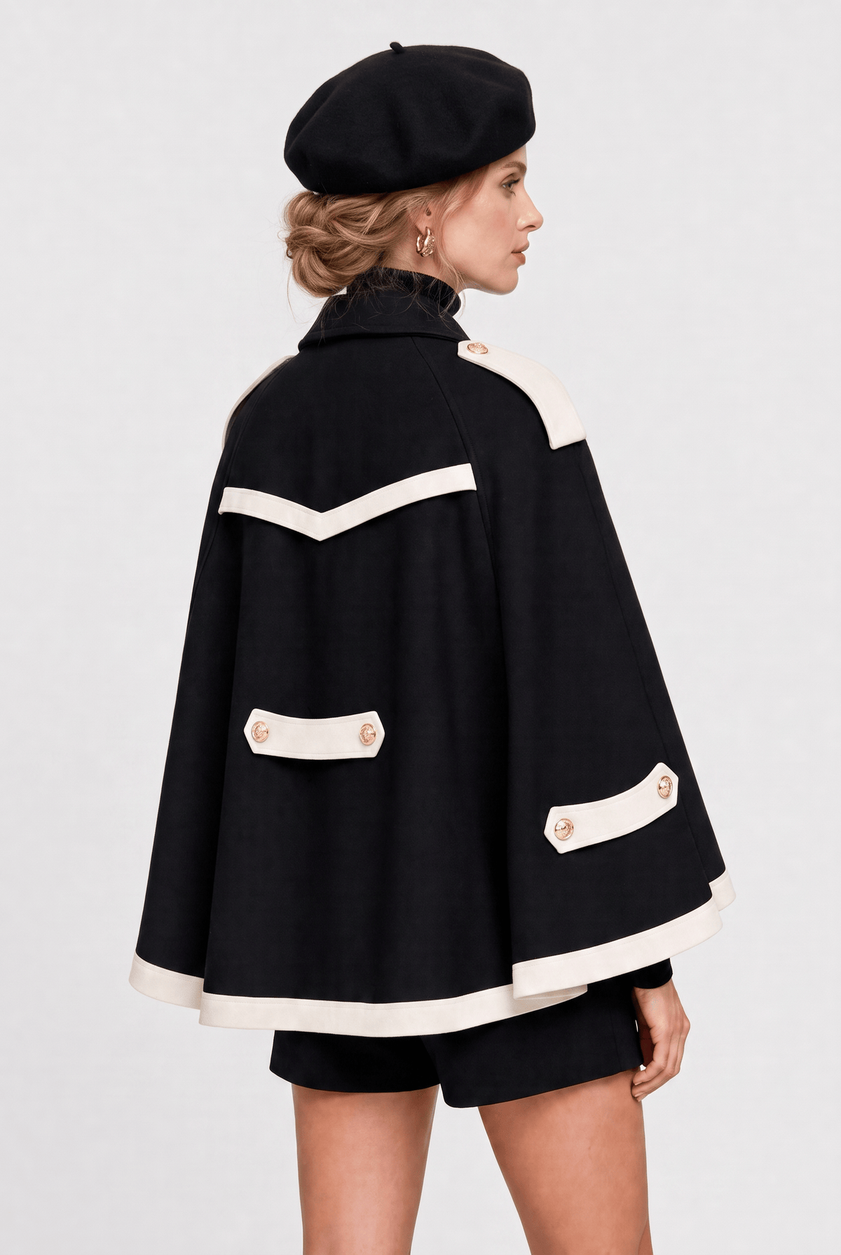 Cape Femme Boutons Dorés