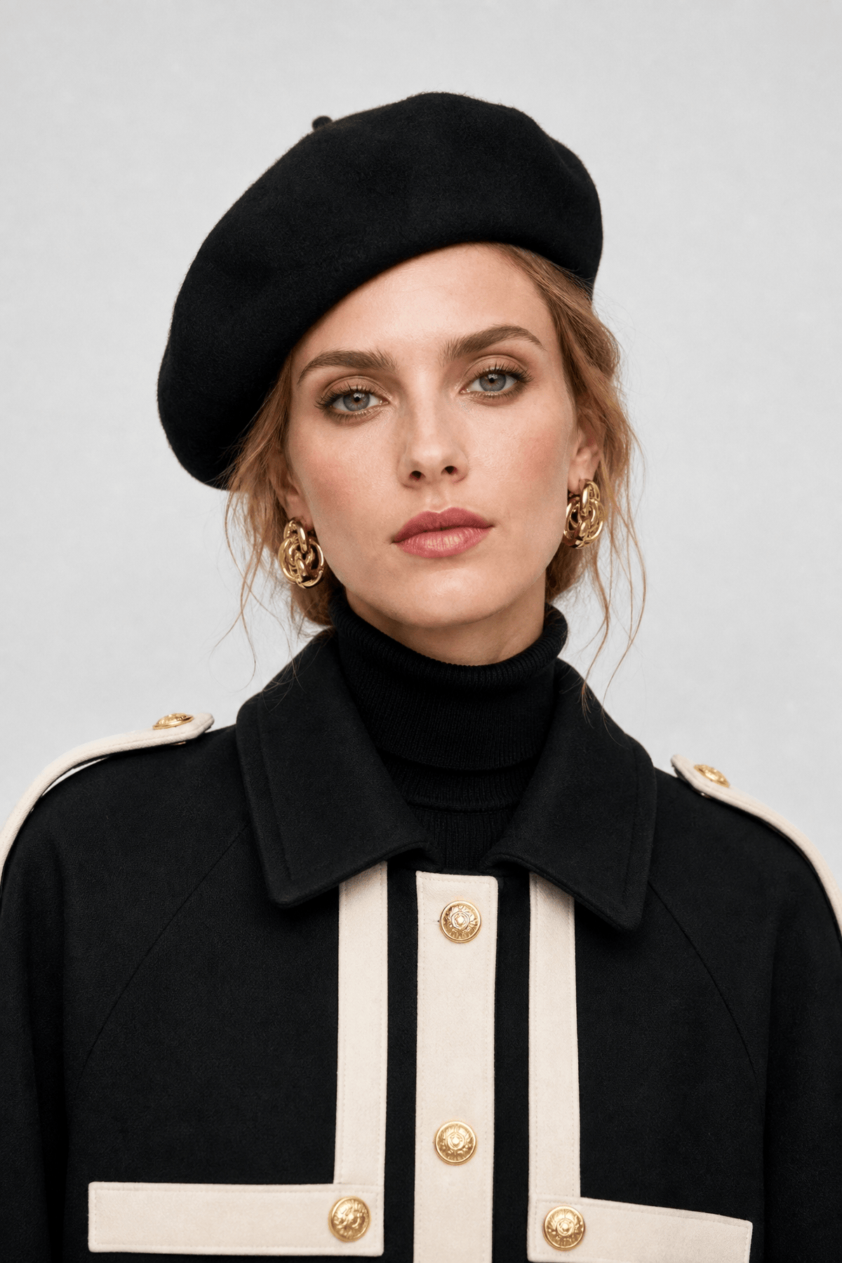 Cape Femme Boutons Dorés
