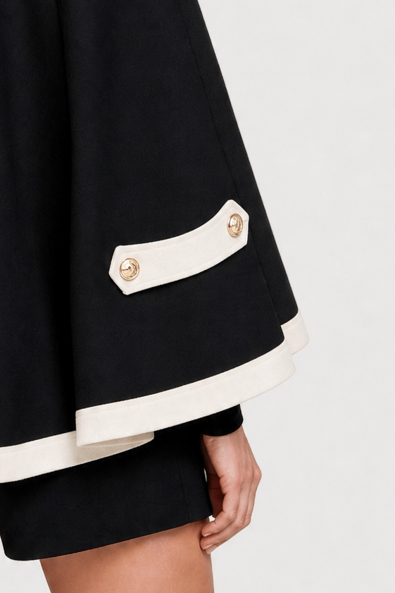 Cape Femme Boutons Dorés