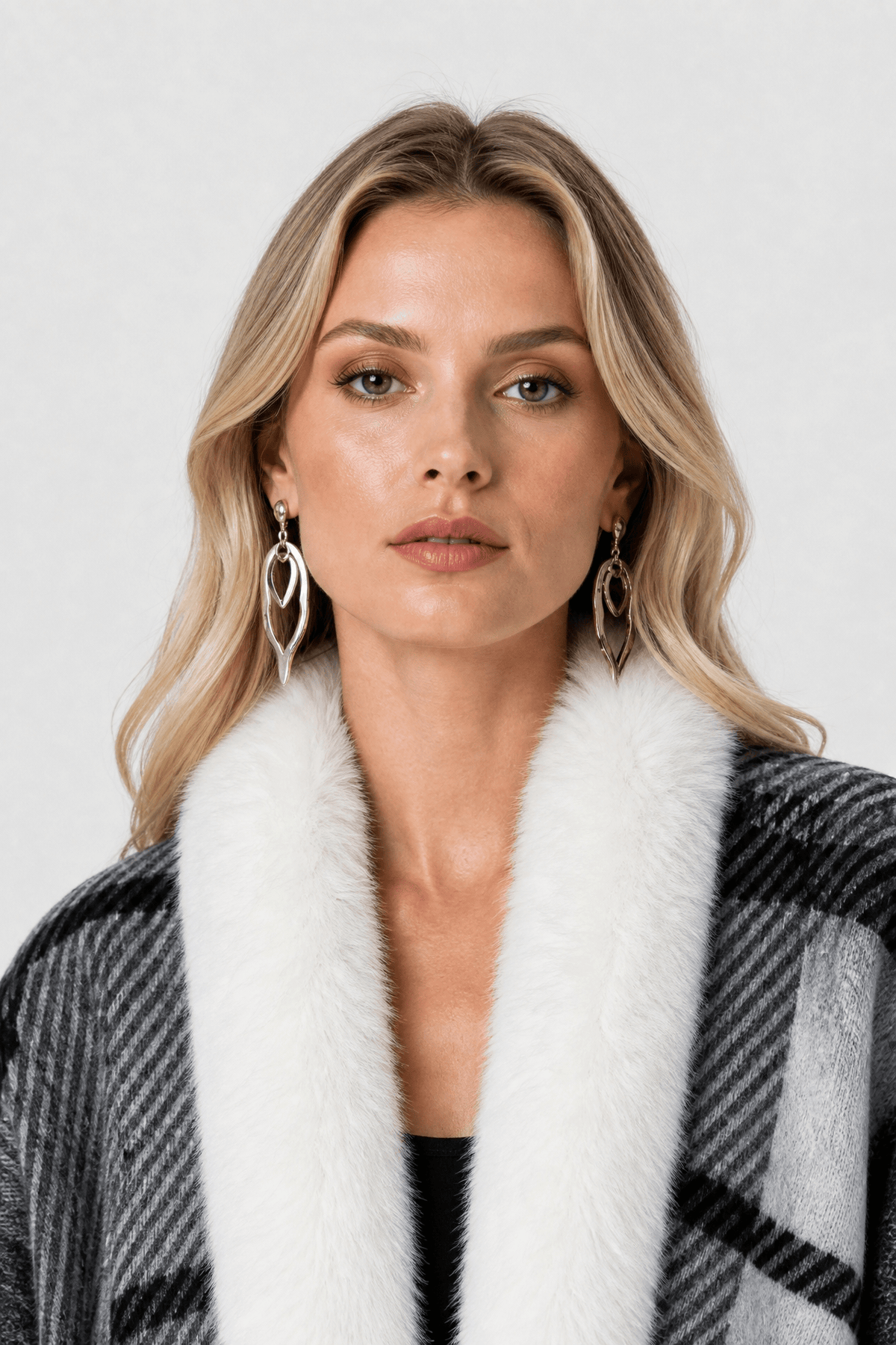 Cape Femme Cachemire Fourrure