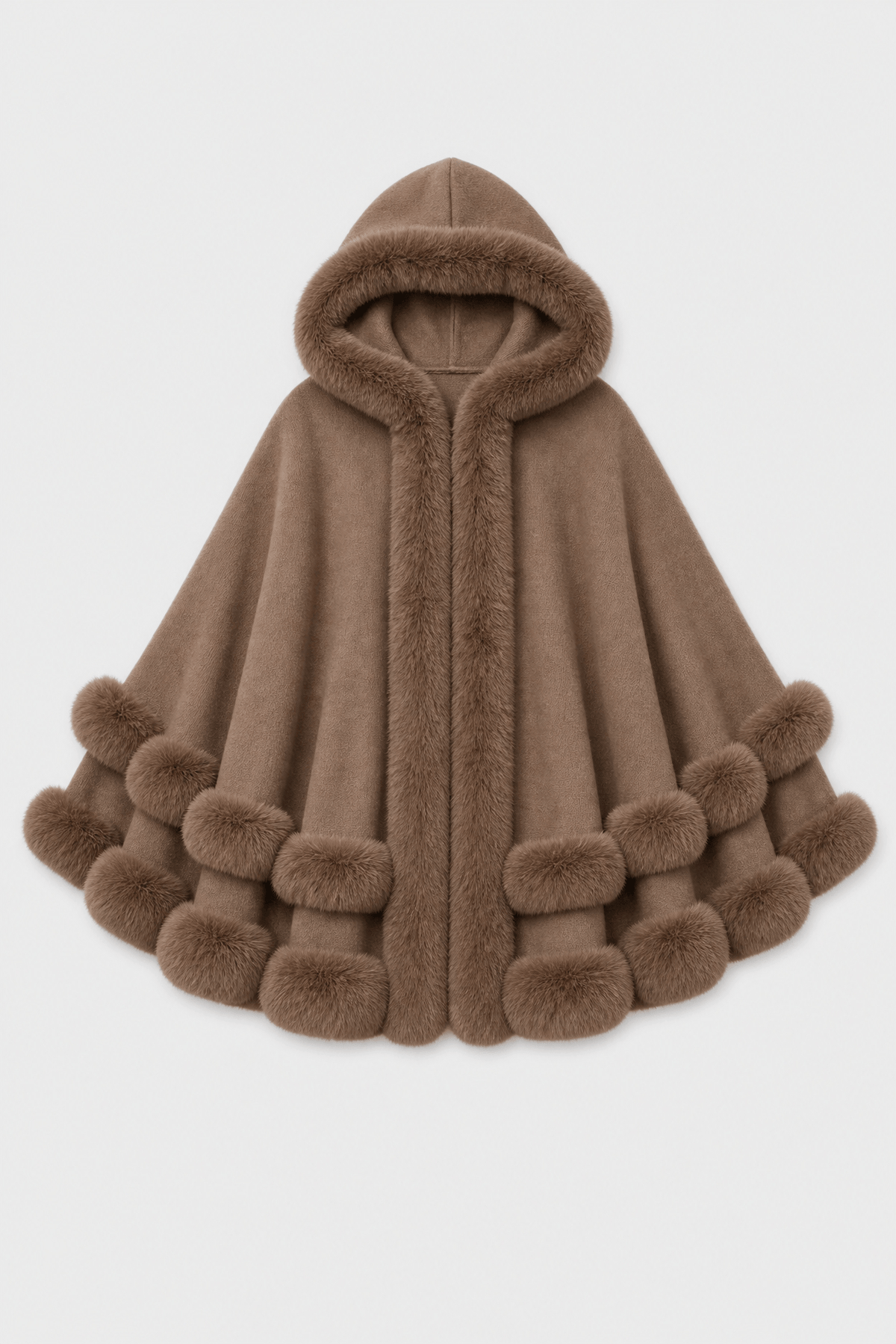 Cape Femme Fourrure avec Capuche