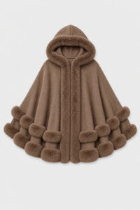 Cape Femme Fourrure avec Capuche