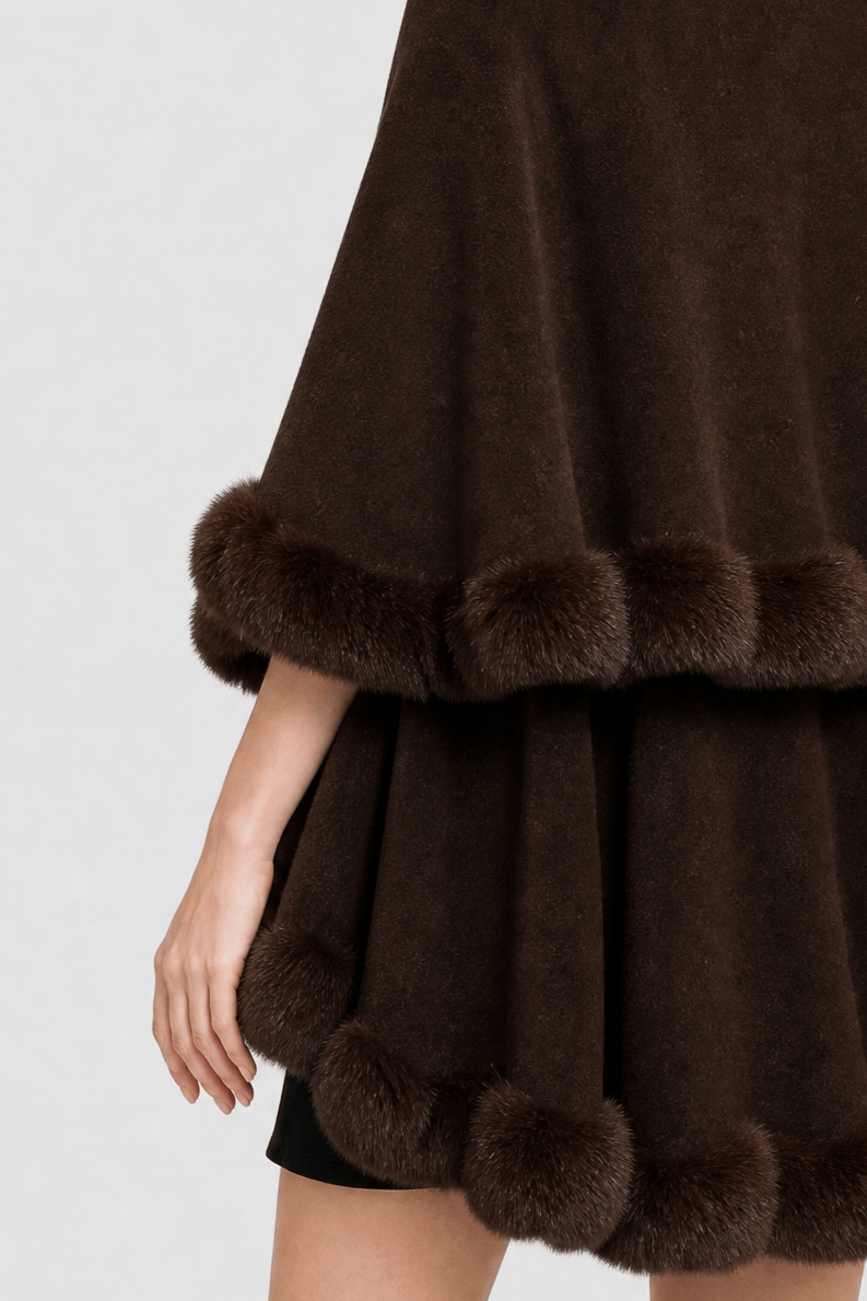 Cape Femme Hiver Fourrure