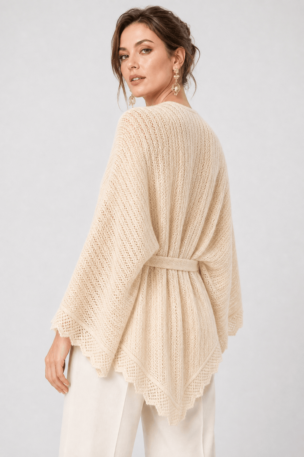 Cape Femme Laine Tricotée