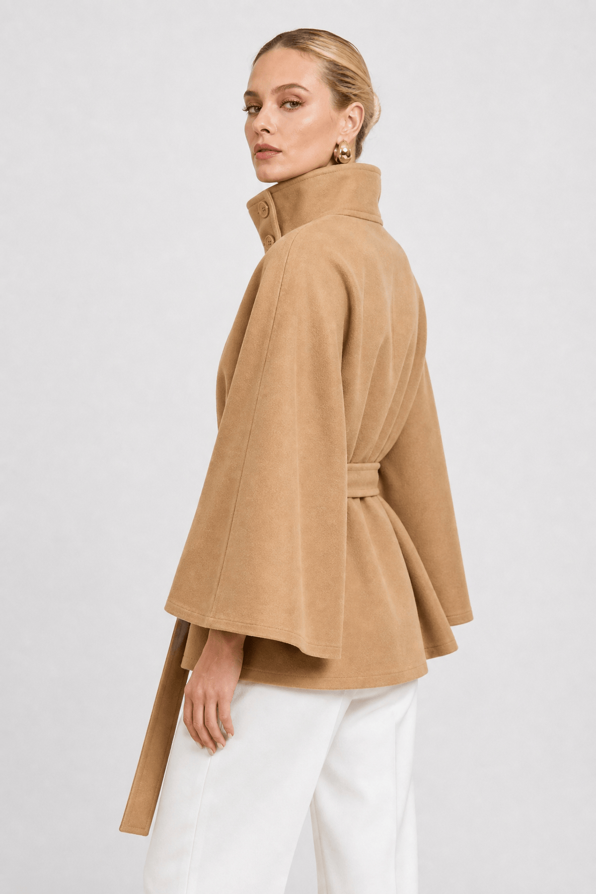 Cape Femme Manteau Boutonnée