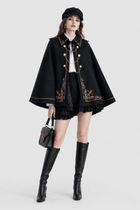 Cape Femme Noire avec Broderie