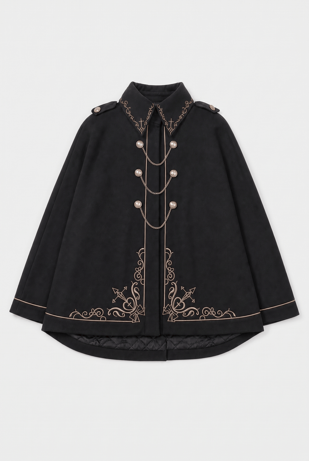 Cape Femme Noire avec Broderie