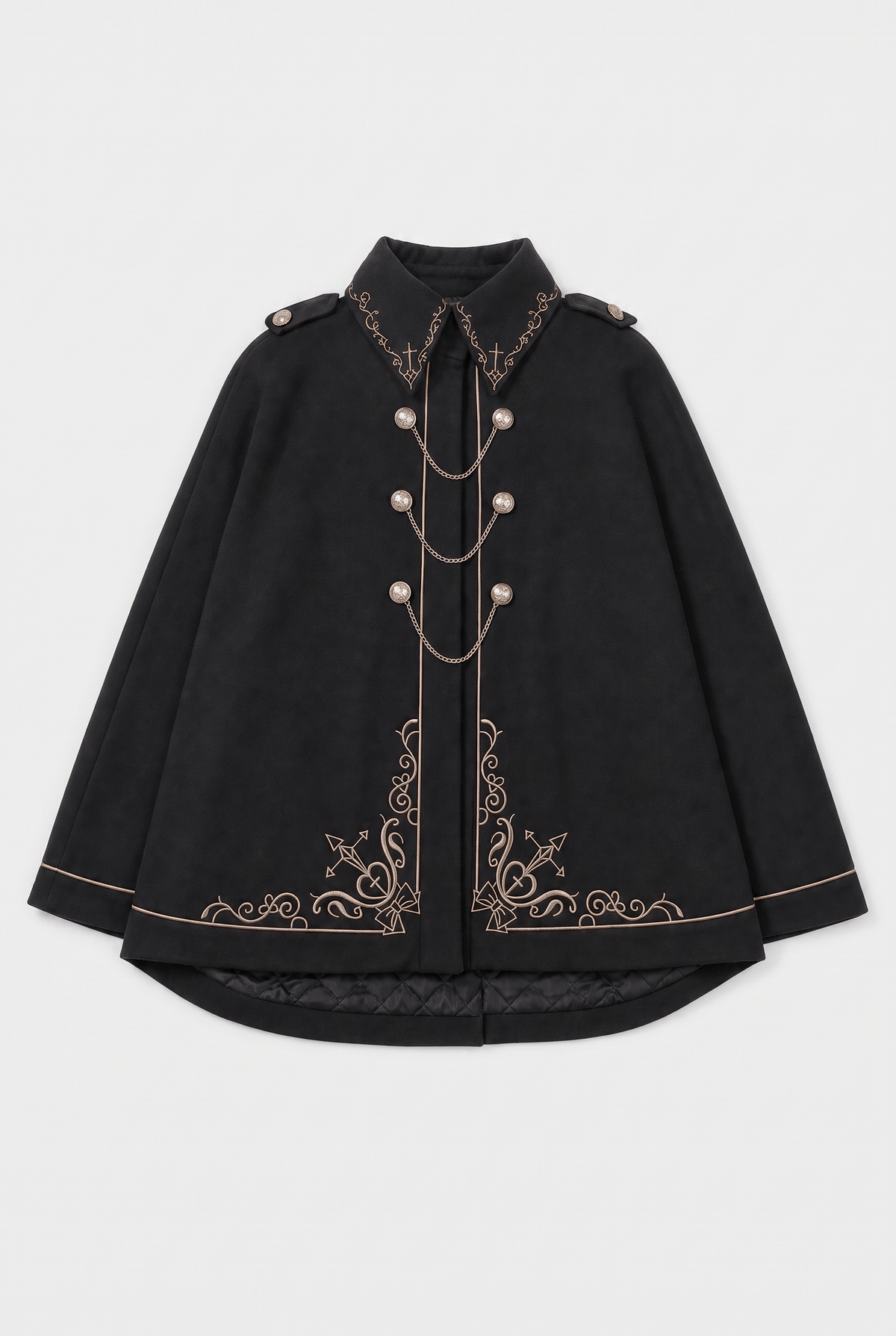 Cape Femme Noire avec Broderie