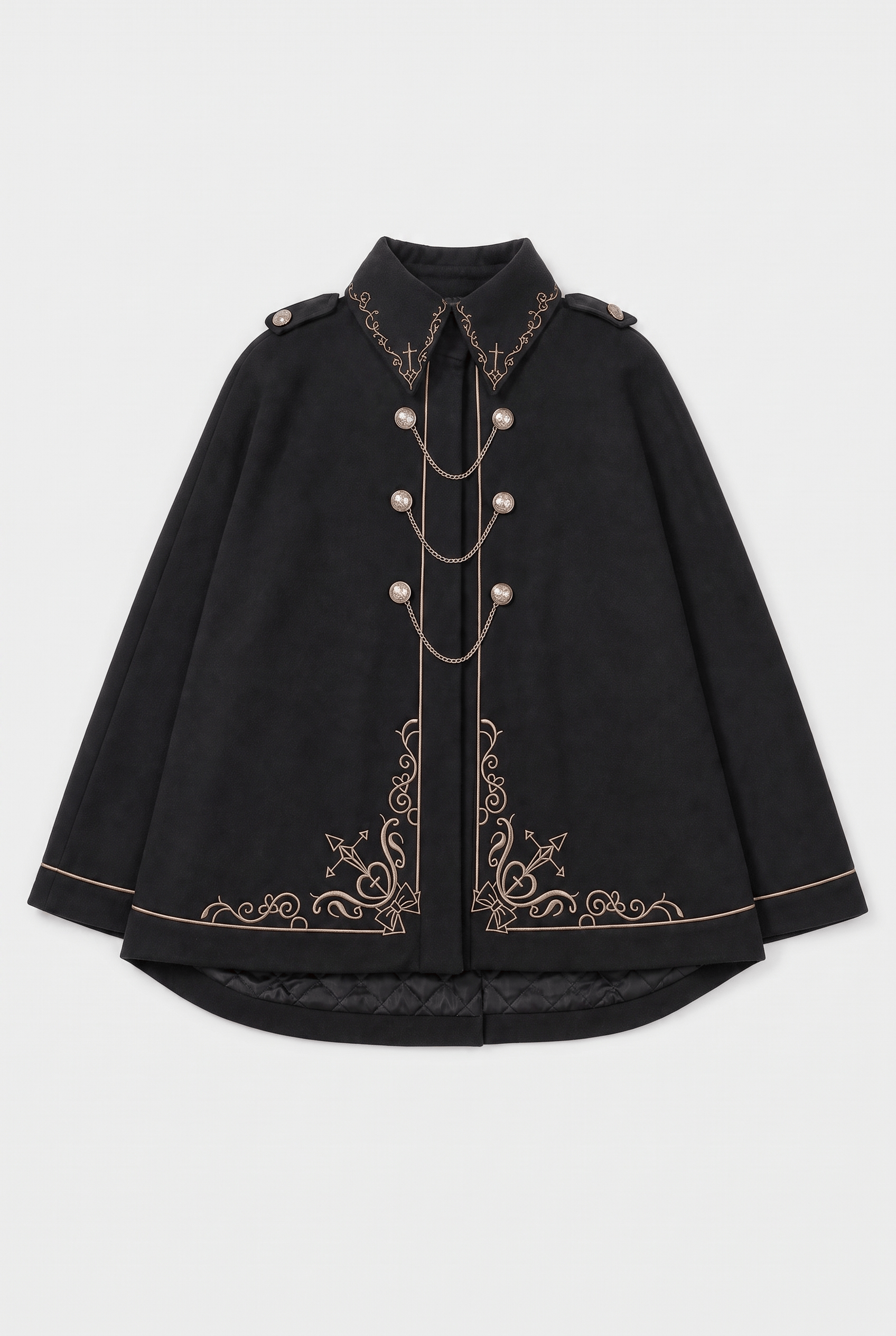 Cape Femme Noire avec Broderie