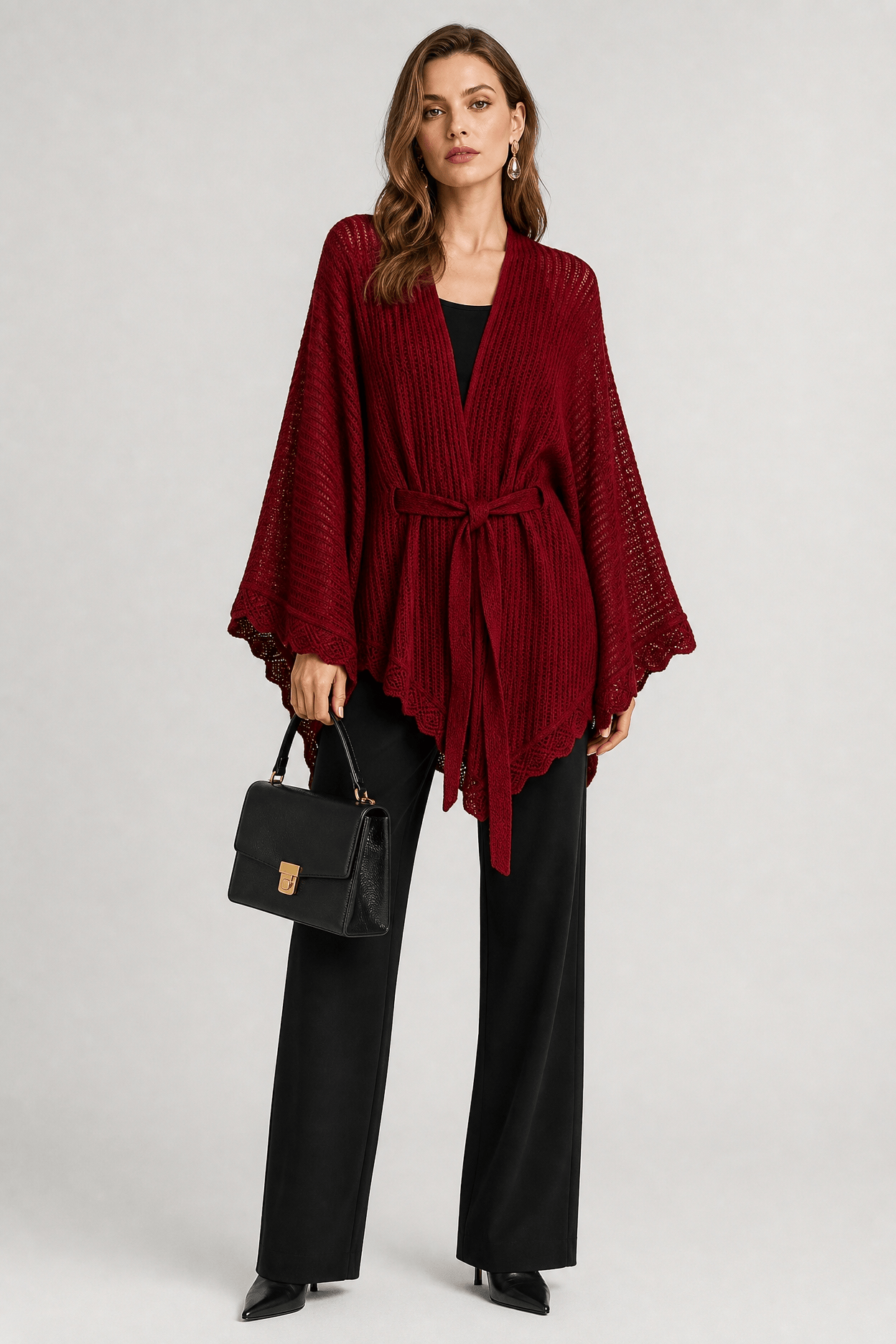 Cape Femme Rouge Bordeaux