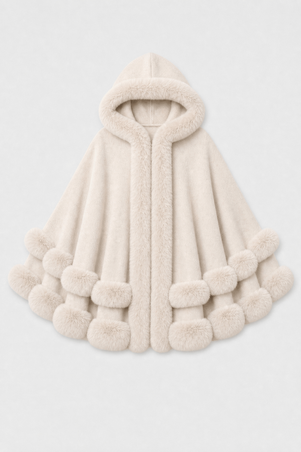 Cape Longue d'Hiver Femme Fourrure