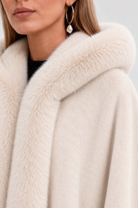 Cape Longue d'Hiver Femme Fourrure