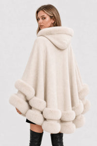Cape Longue d'Hiver Femme Fourrure