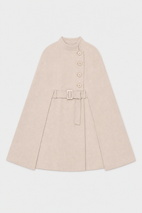 Cape Manteau Femme avec Ceinture