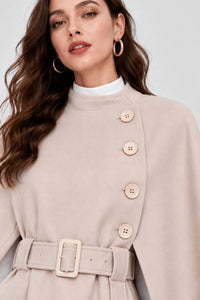 Cape Manteau Femme avec Ceinture