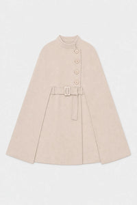 Cape Manteau Femme avec Ceinture