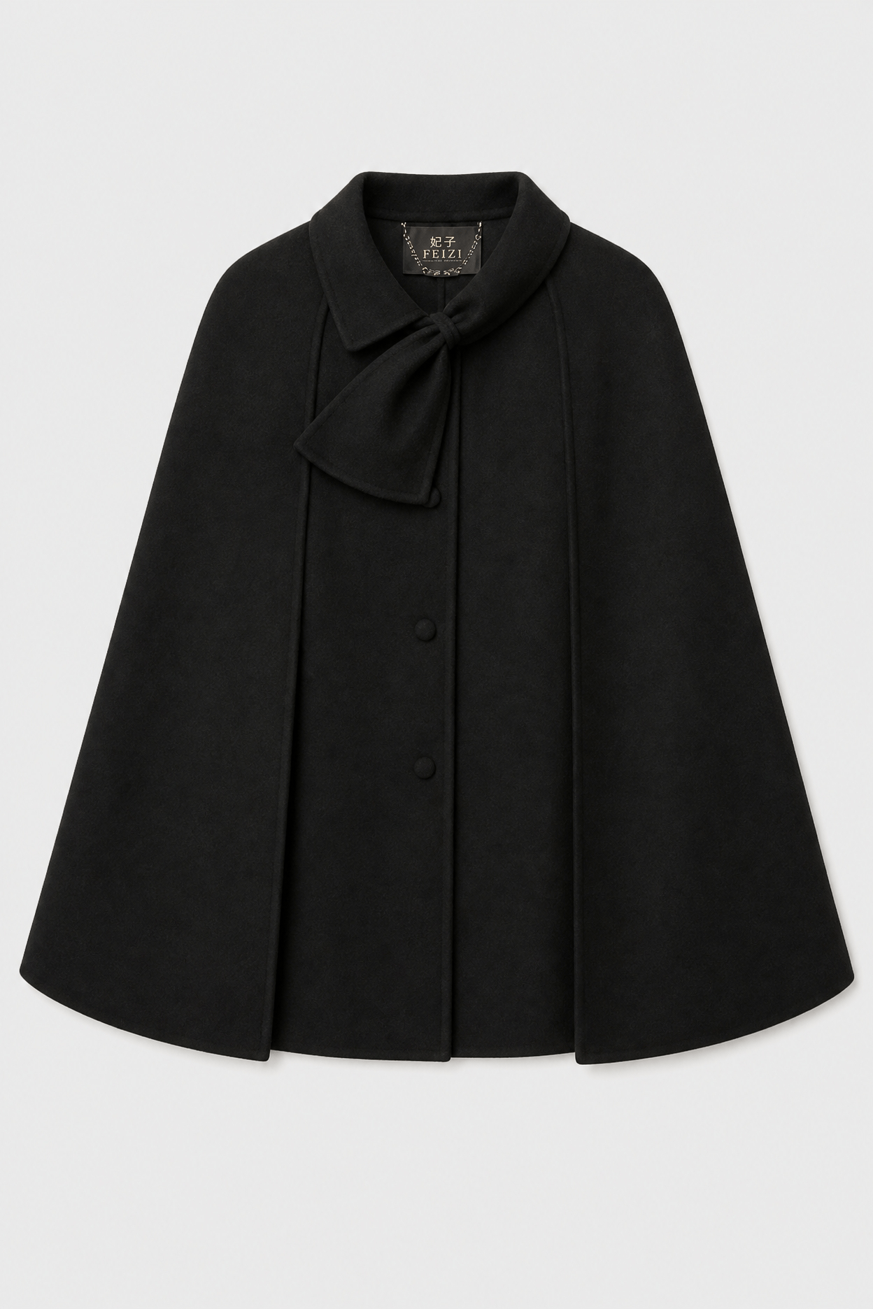 Cape Noire Femme Laine