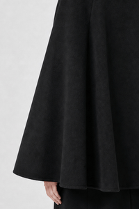 Cape Noire Femme Laine