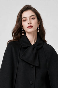 Cape Noire Femme Laine