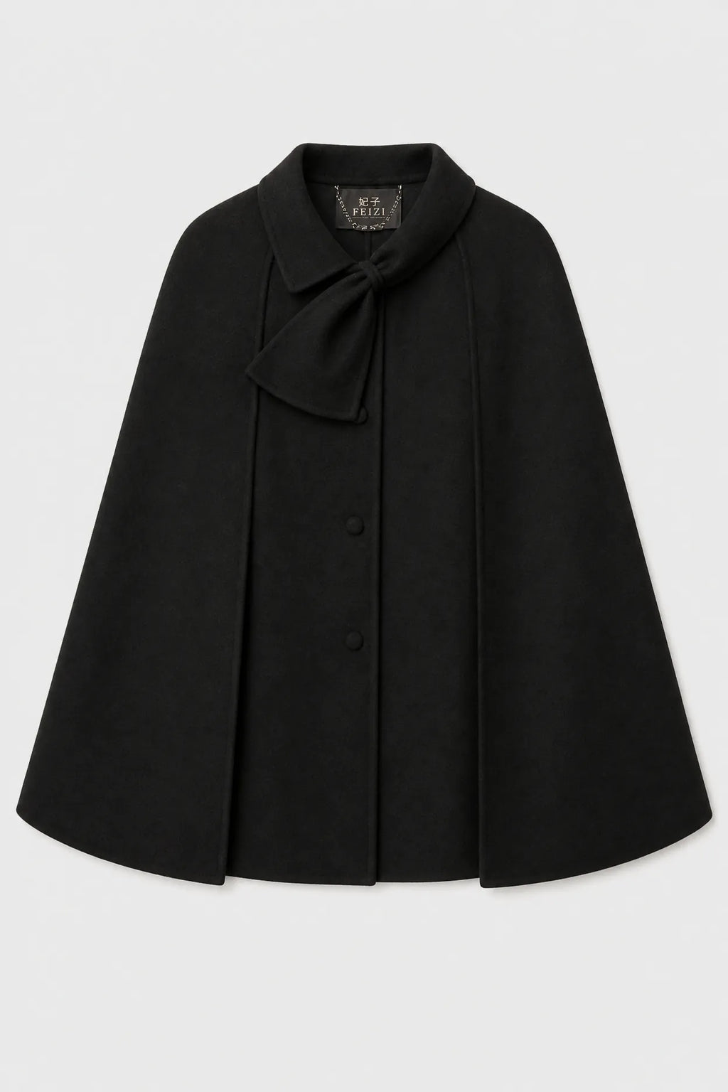 Cape Noire Femme Laine