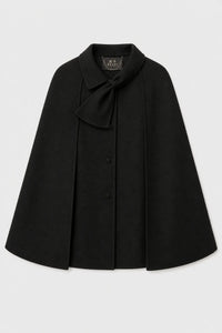 Cape Noire Femme Laine
