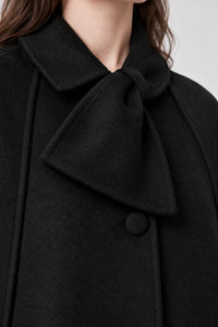 Cape Noire Femme Laine