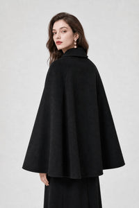Cape Noire Femme Laine