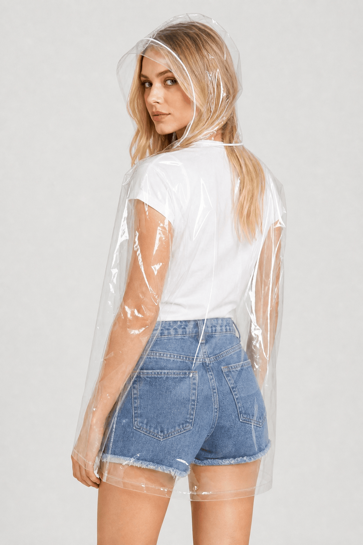 Cape Pluie Transparente avec Capuche
