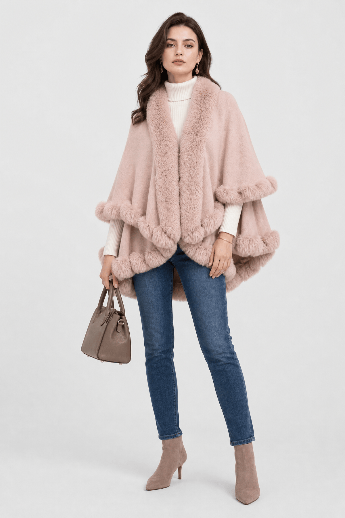 Cape Polaire Femme Rose