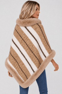 Poncho à Rayures pour Femme