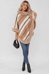 Poncho à Rayures pour Femme