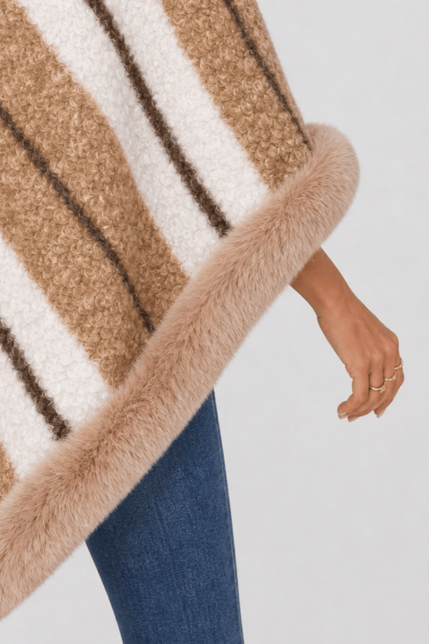 Poncho à Rayures pour Femme