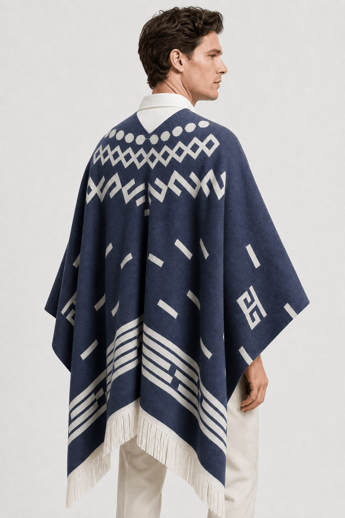 Poncho Cachemire Franges