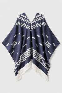 Poncho Cachemire Franges