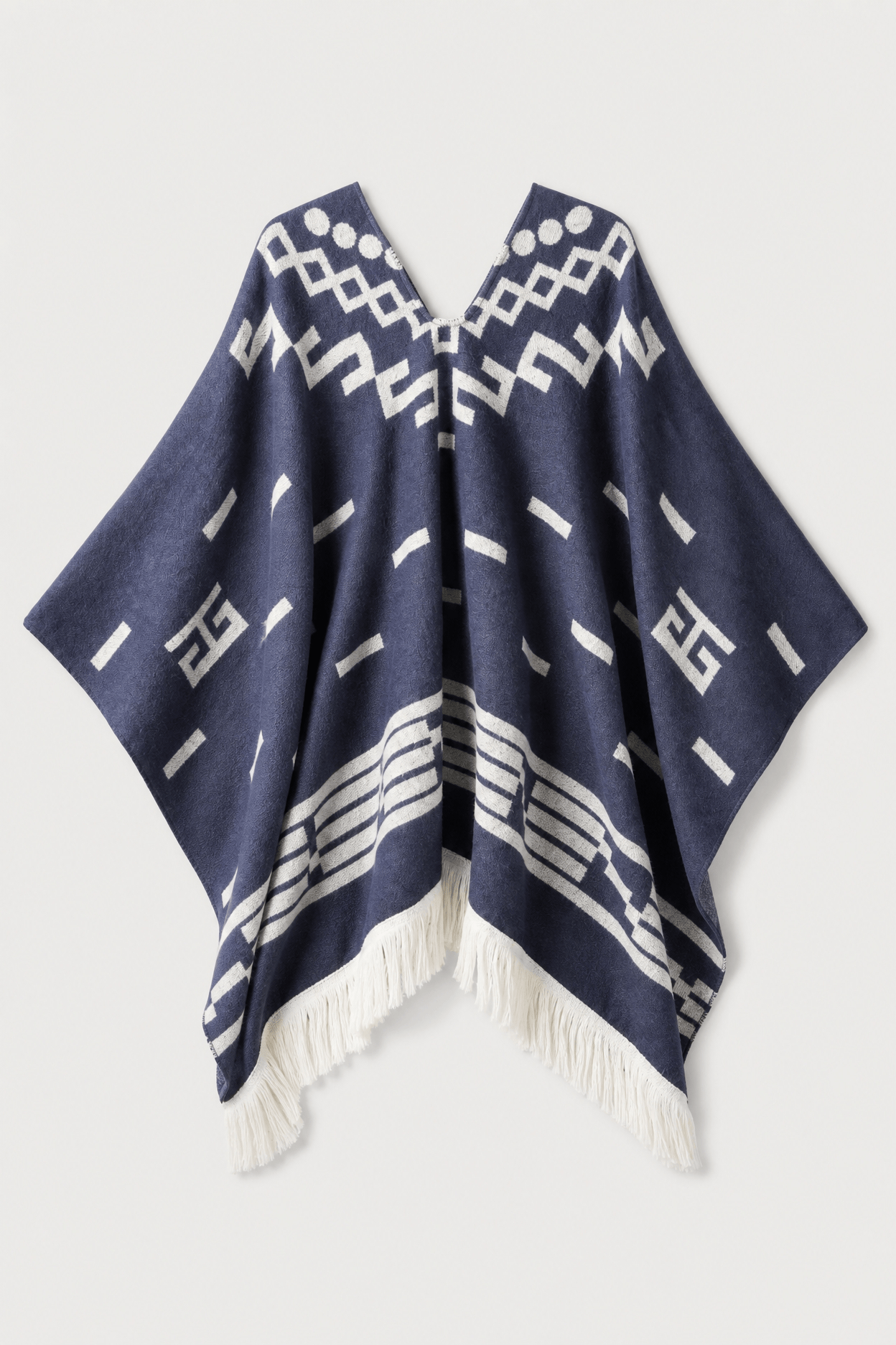 Poncho Cachemire Franges
