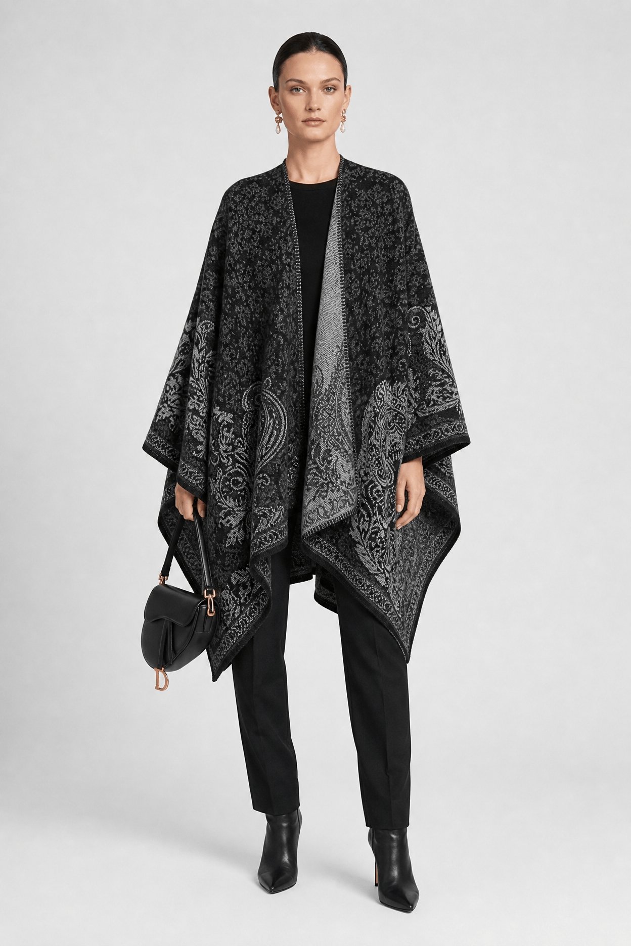 Poncho Cape Écharpe Femme Hiver