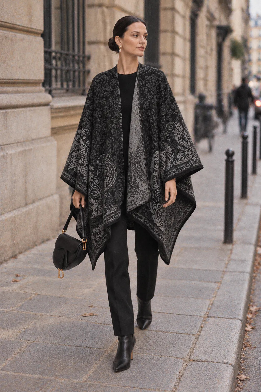 Poncho Cape Écharpe Femme Hiver