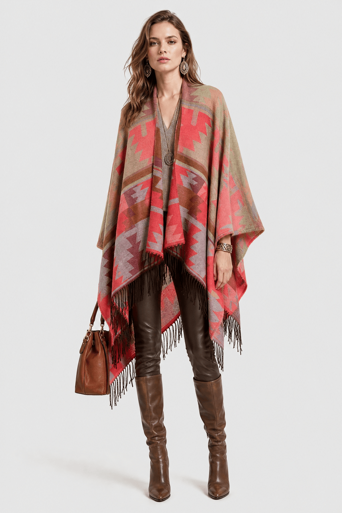 Poncho Cape Ethnique Franges