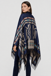 Poncho Cape Motif Ethnique